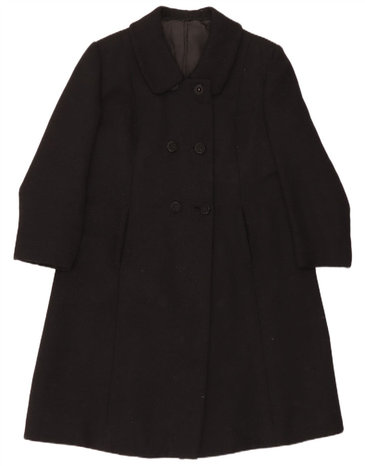 Palton vintage pentru femei la dublu piept UK 14 Medium Black