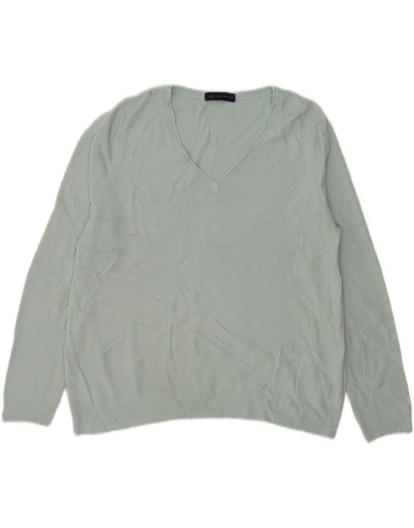 Pulover pentru femei Marks & Spencer cu decolteu în V UK 18 XL turcoaz acrilic
