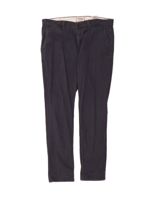 Pantaloni chino slim pentru bărbați Jack & Jones L34 L29 bumbac bleumarin