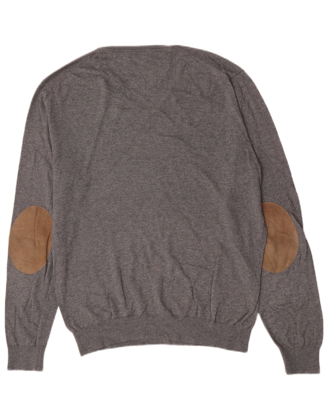 Massimo Dutti Pulover cu decolteu în V pentru bărbați, mare, gri, bumbac, clasic