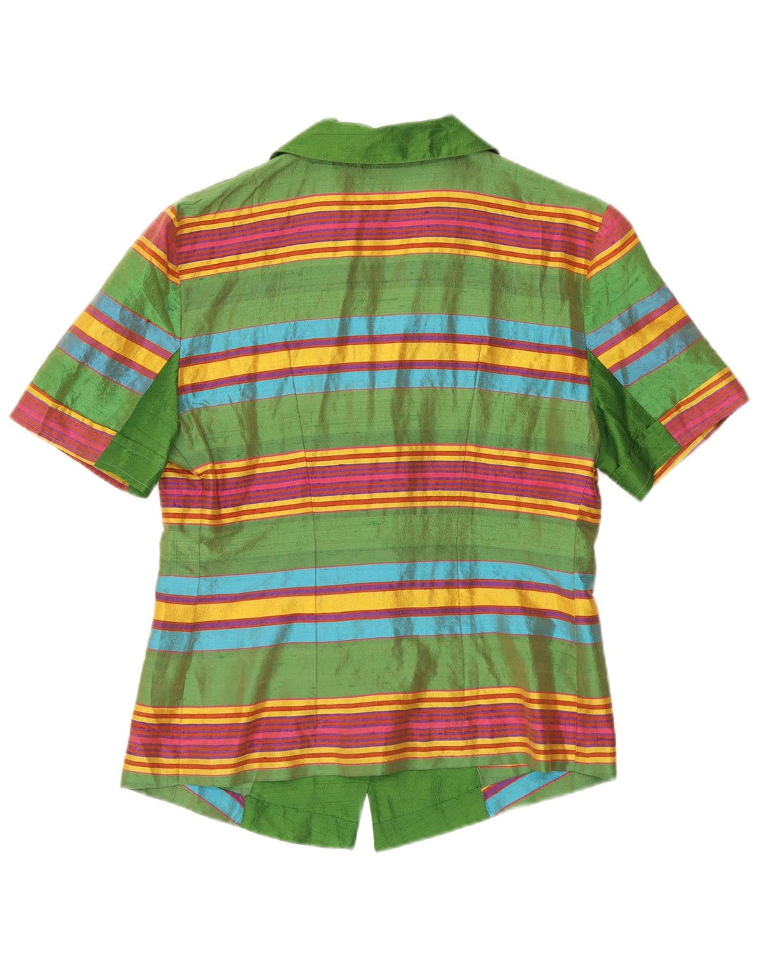 VINTAGE Top cardigan cu mânecă scurtă pentru femei UK 12 Medium Green Dunge Retro