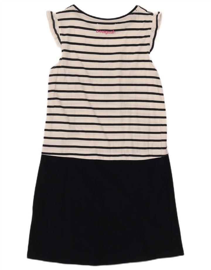 Rochie Desigual Fete Graphic Basic 13-14 Ani Bumbac cu dungi Albe