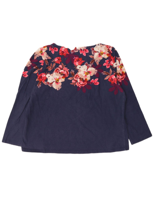 Top pentru femei Joules cu mânecă lungă UK 20 2XL, albastru marin, bumbac floral