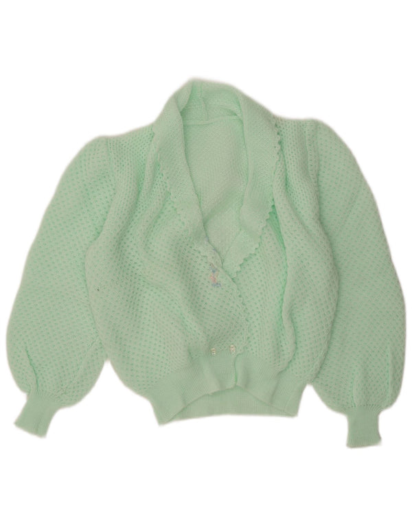 Pulover Cardigan Vintage pentru Damă UK 14 Turcoaz mediu
