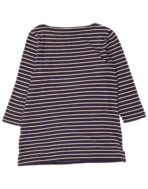 Crew Clothing Femei Top mânecă 3/4 UK 12 Medium Bleumarin Bumbac cu dungi
