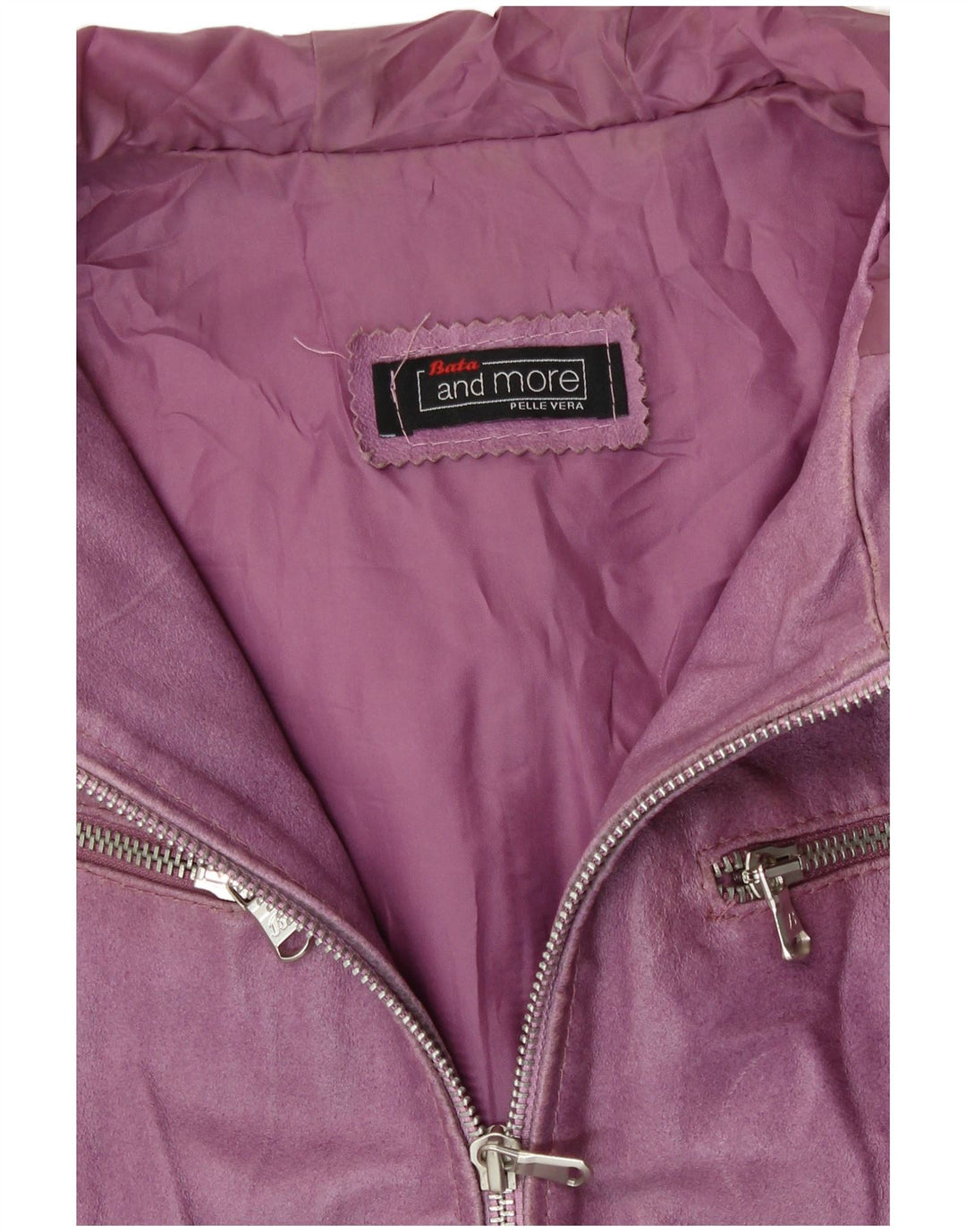 BATA AND MORE Jachetă cu glugă pentru femei UK 12 Medium Purple Leather