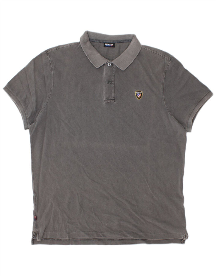 Tricou polo Blauer pentru bărbați 2XL bumbac gri
