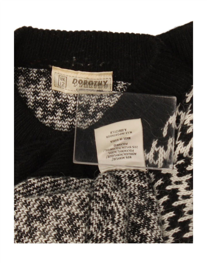Dorothy Perkins Pulover cardigan cu model abstract pentru femei UK 12 Medium Black