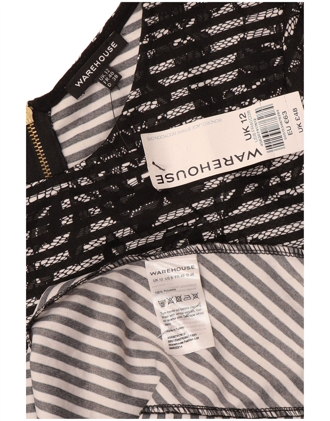 Rochie Bodycon pentru Damă Warehouse UK 12 Medium Negru Floral Poliester