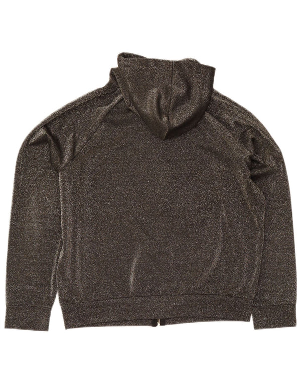 Juicy Couture Pulover cu capota cu fermoar pentru femei UK 16, mare, gri, poliester cu pete