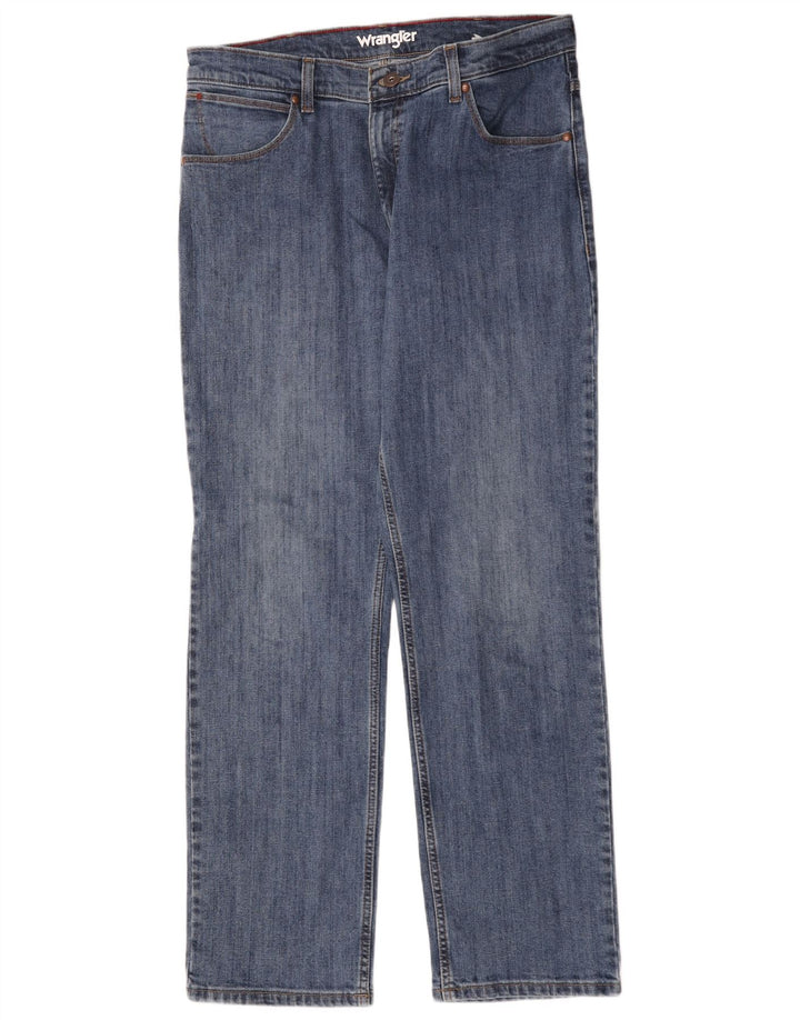Blugi drepti pentru bărbați Wrangler W35 L32 Bumbac albastru