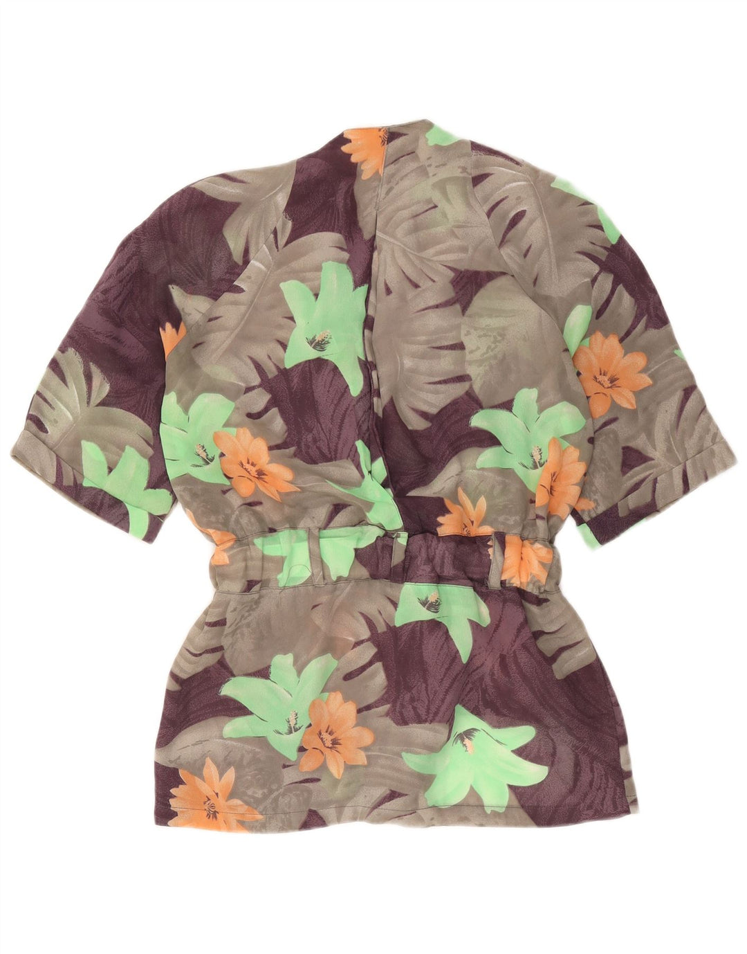 Jachetă vintage pentru femei la dublu piept UK 16, mare, gri, florală