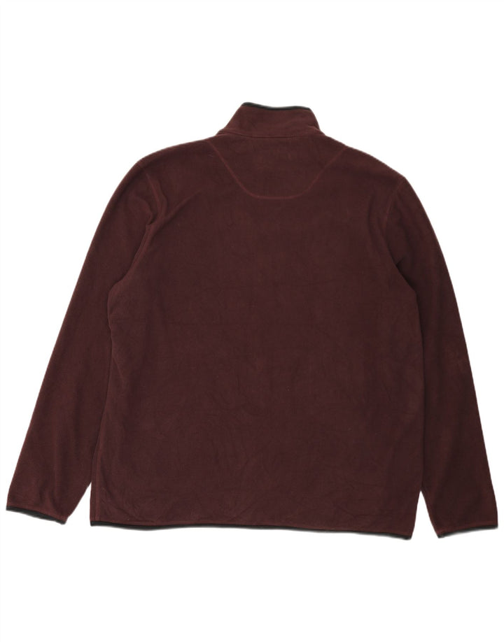 MARKS & SPENCER Jachetă fleece pentru bărbați, cu tăiere obișnuită, UK 42 2XL Burgundy