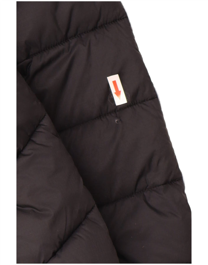 Jachetă căptușită cu glugă grafică Champion pentru femei UK 14 Poliamidă neagră medie