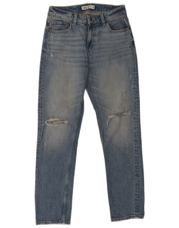 Blugi slim pentru femei Distressed Zara EU 36 XS W26 L28 Albastru