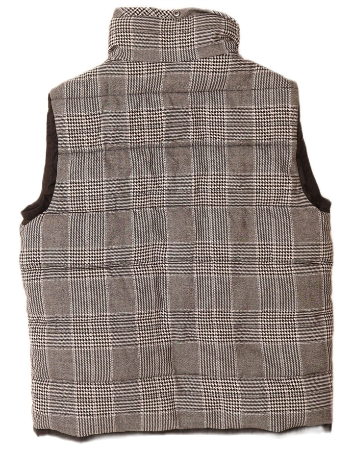 Gilet căptușit pentru bărbați Zara UK 42 XL poliester cu carouri gri