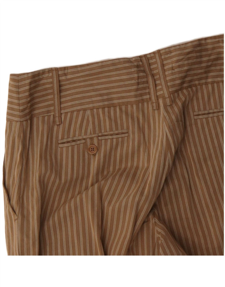 MAX MARA Pantaloni casual pentru femei cu picioare largi US 10 Large W34 L32 Maro cu dungi