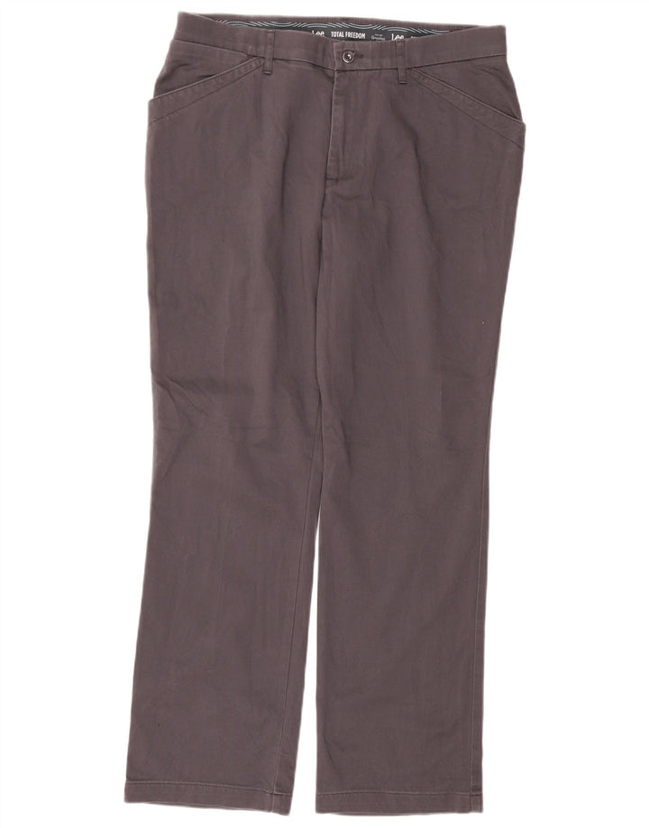 Pantaloni casual drepti LEE pentru femei Total Freedom W34 L30 bumbac gri