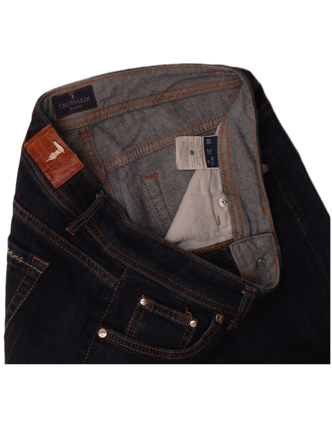 Blugi Capri TRUSSARDI pentru femei W29 L22 Bumbac bleumarin