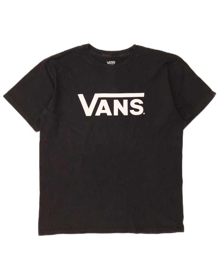 Tricou grafic Vans pentru bărbați Top mediu din bumbac negru