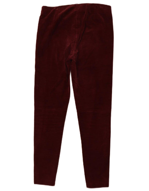 RALPH LAUREN Pantaloni subțiri din velur pentru femei US 8 Medium W30 L27 Burgundy