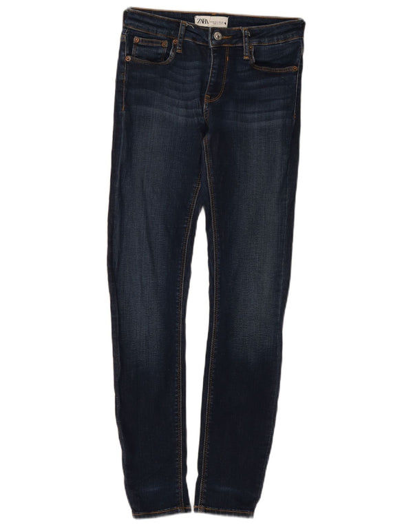 Zara Womens Skinny Jeans EU 34 2XS W24 L28 Navy Blue Cotton