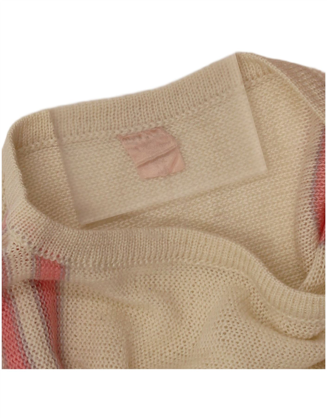 Pulover VINTAGE pentru femei cu decolteu barcă UK 14 Roz mediu Colorblock