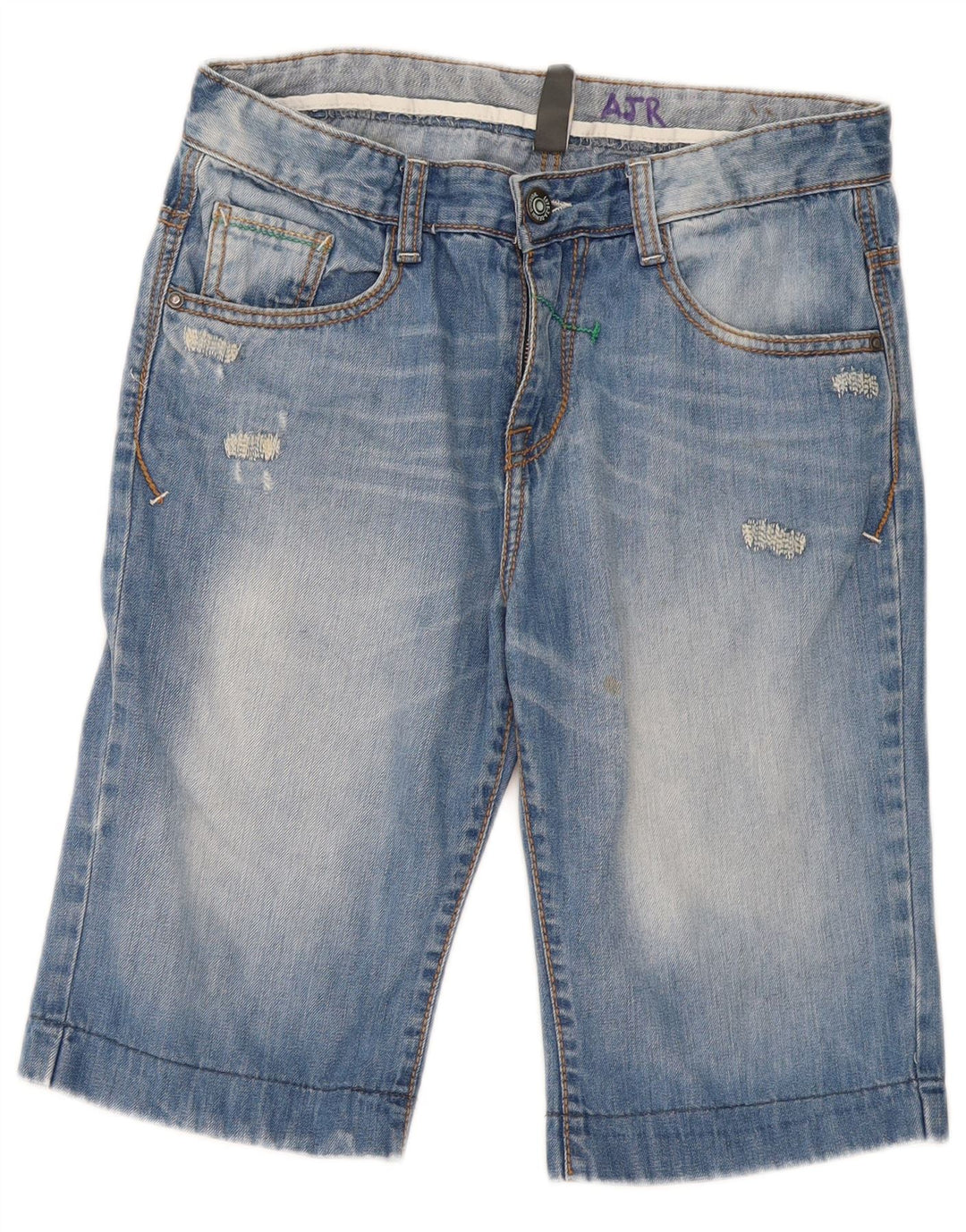 Pantaloni scurți din denim distressed pentru băieți Zara 13-14 ani W30 Bumbac Albastru