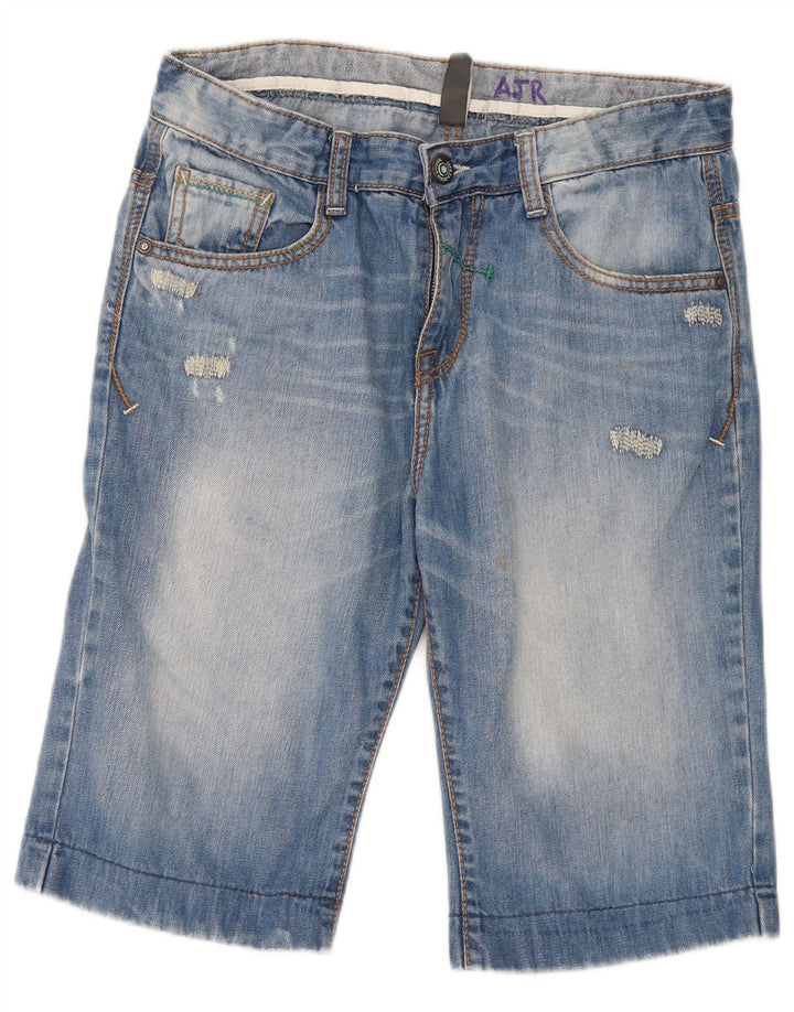 Pantaloni scurți din denim distressed pentru băieți Zara 13-14 ani W30 Bumbac Albastru