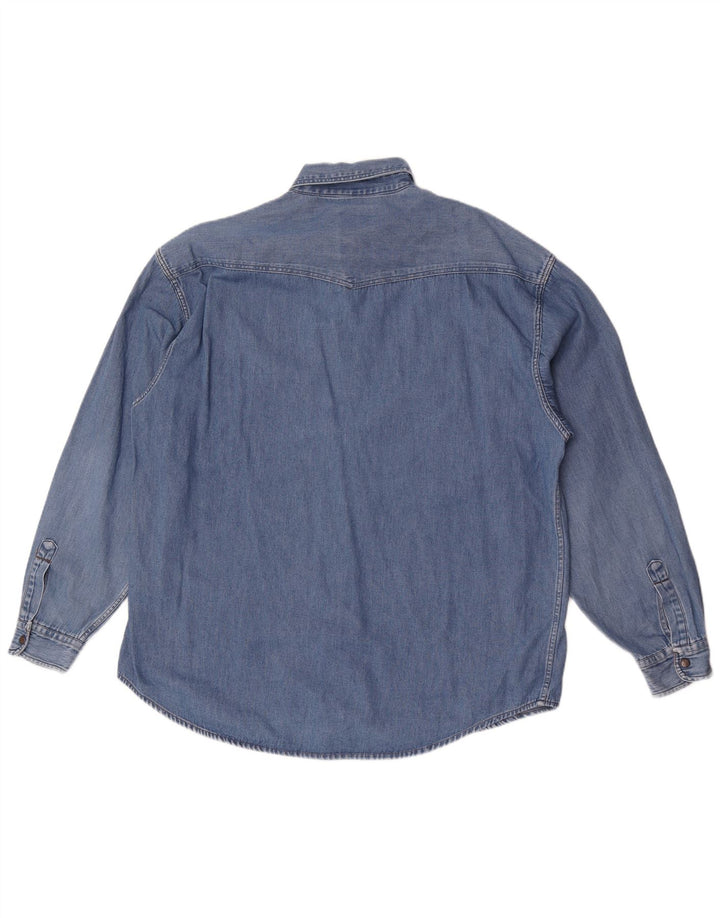 Cămașă Vintage bărbați din denim mare, albastru, bumbac
