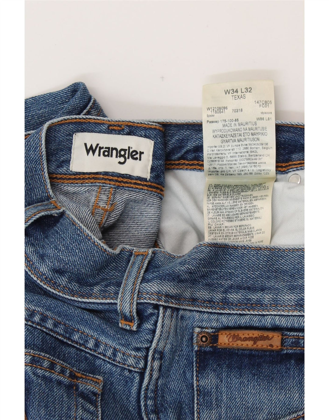 WRANGLER Blugi drepte pentru bărbați Texas W34 L32 Bumbac albastru