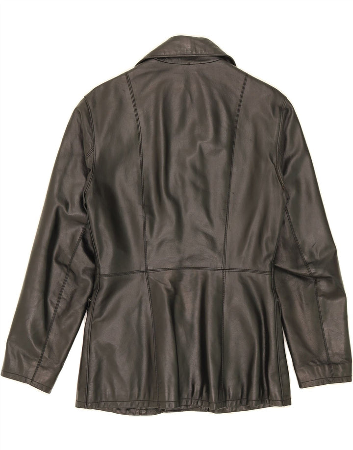 VINTAGE Womens Leather Jacket EU 40 Medium Black Leather Vintage Vintage and Second-Hand Vintage from Messina Hembry 