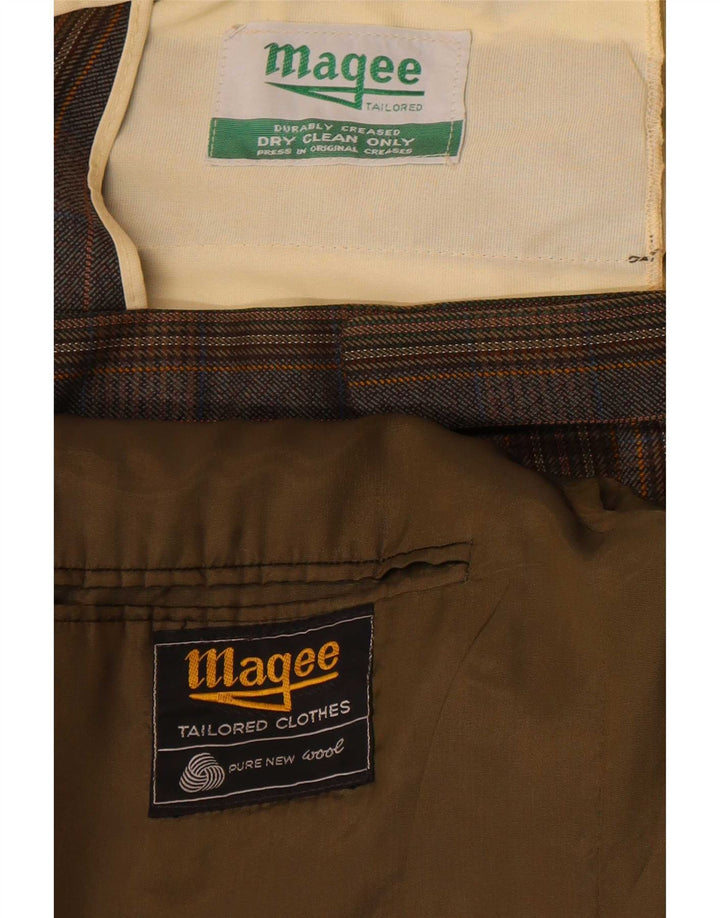Costum pentru bărbați Magee, 2 nasturi, UK 38 Mediu L32 L32 Lână virgină cu carouri maro