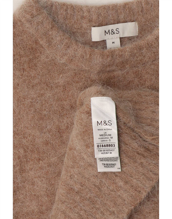 Pulover pentru femei Marks & Spencer cu decolteu triplu UK 14 Medium Beige Lână
