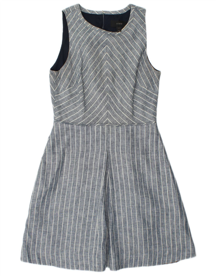 Rochie A-Line Fără mâneci pentru femei J. CREW US 4 Small Blue Striped Linen