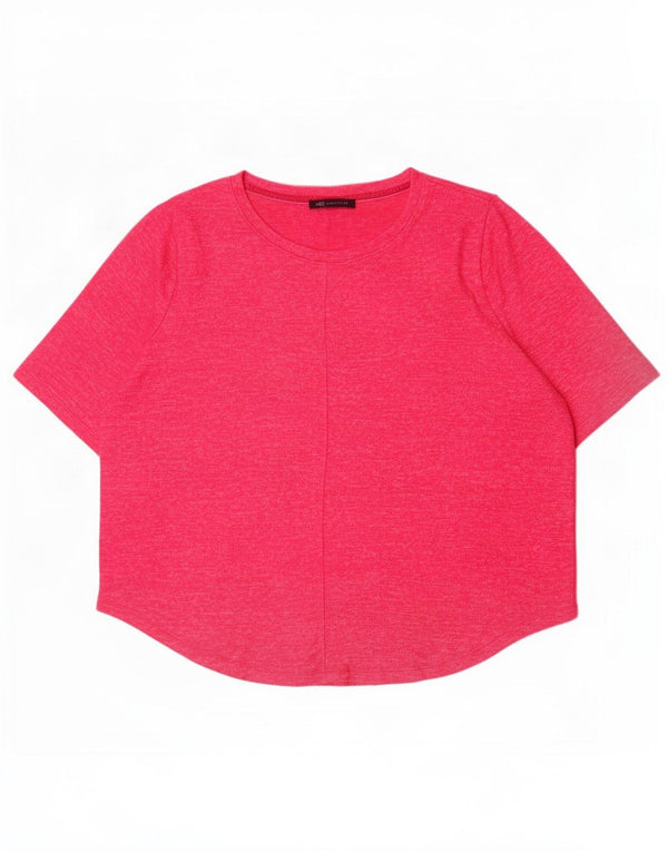 Tricou pentru femei Marks & Spencer Top UK 20 2XL Pink Flecked Viscose