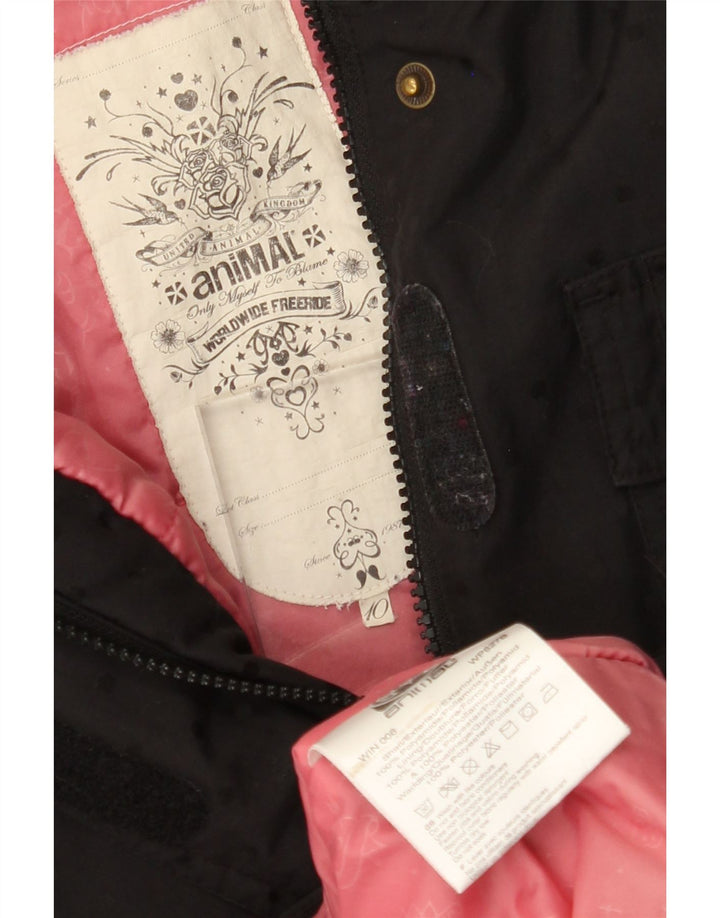 Jachetă de vânt cu glugă pentru femei ANIMAL UK 10 Poliamidă neagră mică
