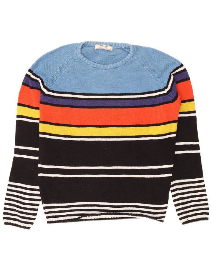 Pulover pentru bărbați Zara, cu decolteu rotund, cu dungi mari, multicolore