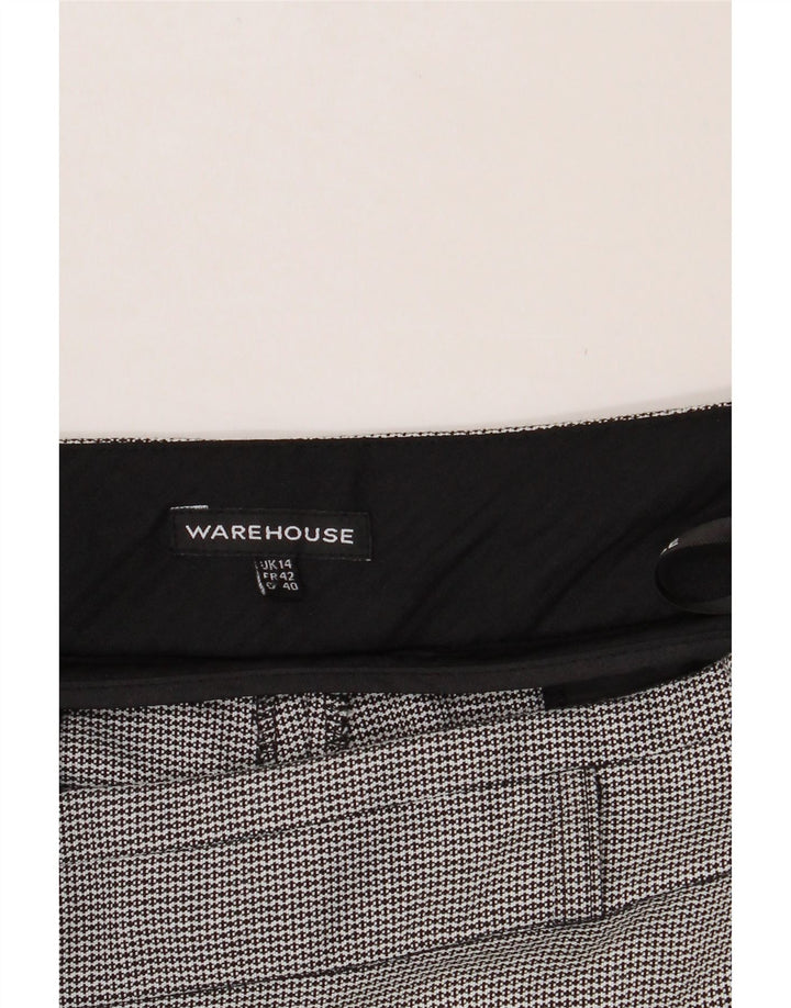WAREHOUSE Womens Slim Chino Trousers UK 14 Medium W34 L28 Grey Check Vintage Warehouse and Second-Hand Warehouse from Messina Hembry 