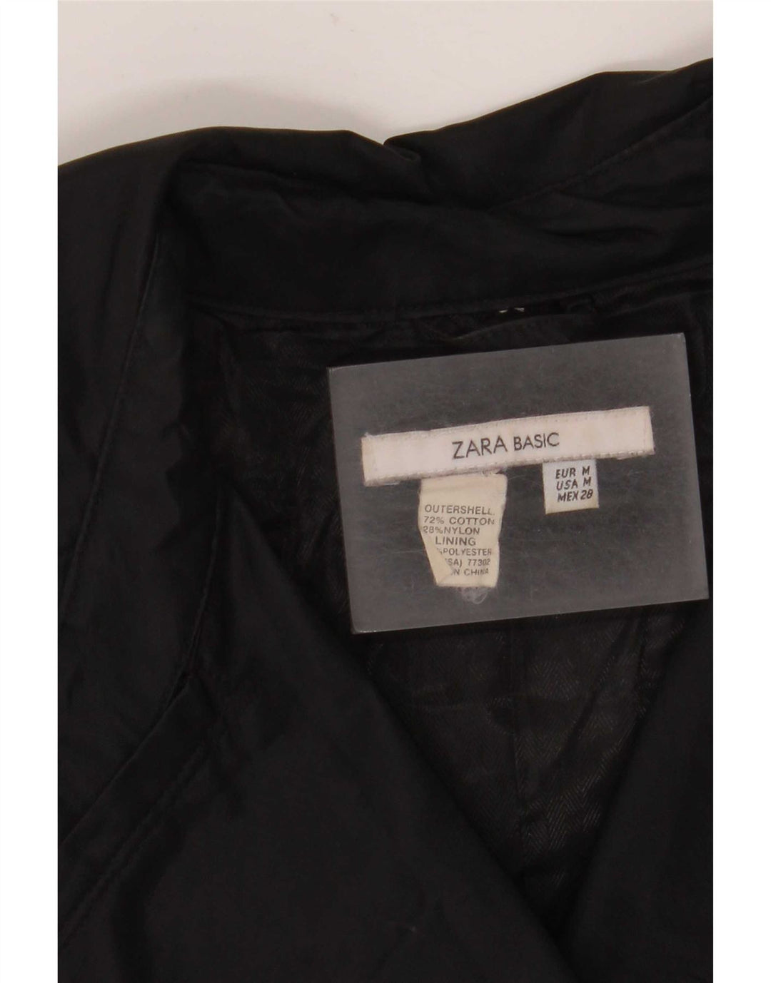 Trench pentru femei Zara UK 12 Bumbac mediu negru
