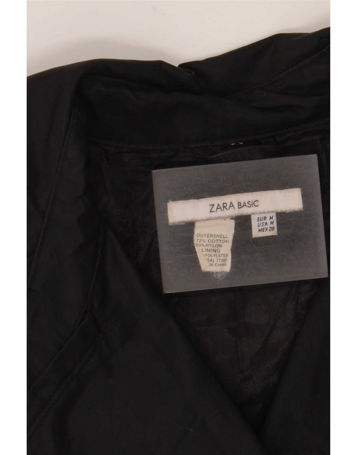 Trench pentru femei Zara UK 12 Bumbac mediu negru