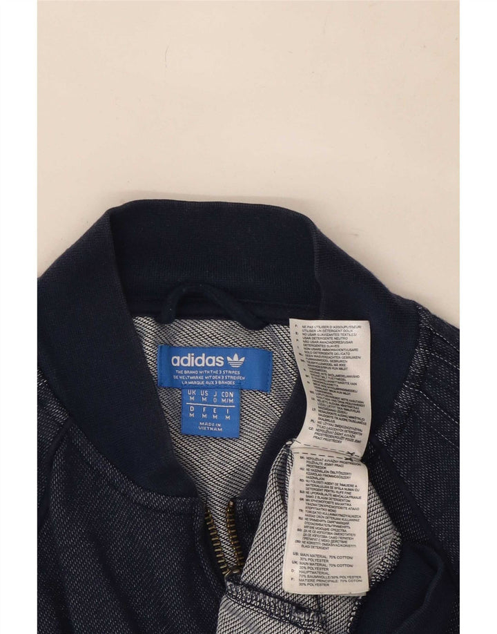 Jachetă de trening pentru bărbați Adidas, bumbac mediu, albastru bleumarin