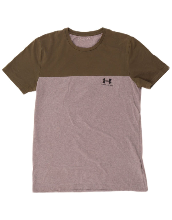 Tricou grafic cu mânecă scurtă pentru bărbați Under Armour Top Mediu Kaki Colorblock