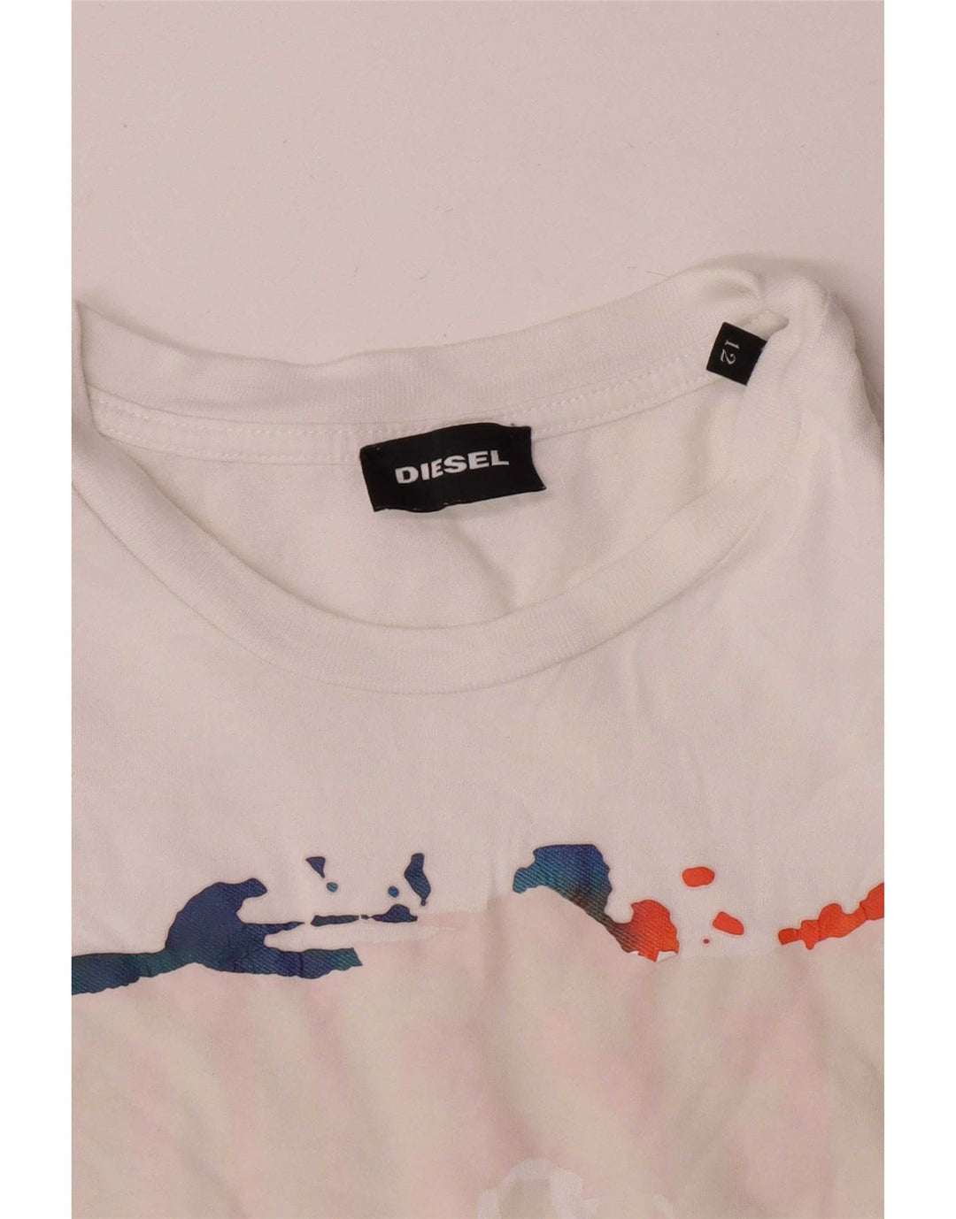 Tricou grafic pentru băieți Diesel Top 11-12 ani alb