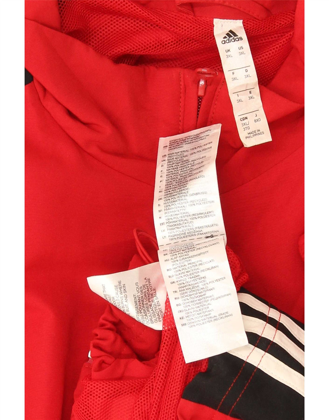 Jachetă de top pentru trening Adidas Climalite pentru bărbați, 3XL, poliester color bloc, roșu