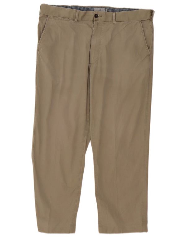 Marks & Spencer Mens Regular Fit Casual Trousers W38 L29 Beige Cotton