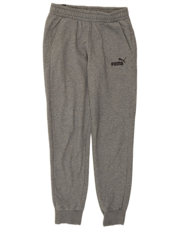 Pantaloni de trening Puma pentru bărbați Joggeri din bumbac cu pete gri mediu