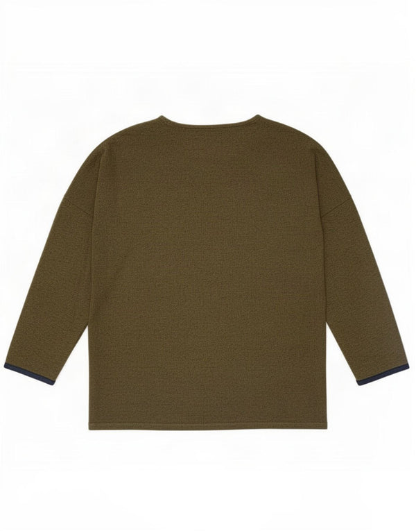 Top supradimensionat pentru femei Zara cu mâneci 3/4 UK 14 Medium Khaki Viscose