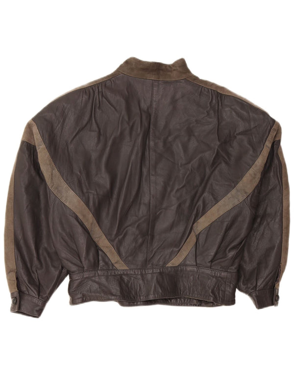 Jachetă Lavorazione Artigiana pentru femei IT 44 Medium Gri Colorblock Piele