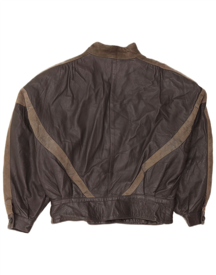 Jachetă Lavorazione Artigiana pentru femei IT 44 Medium Gri Colorblock Piele